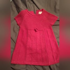 Cat & Jack glitter, red sweater dress, baby girl 6-9 months